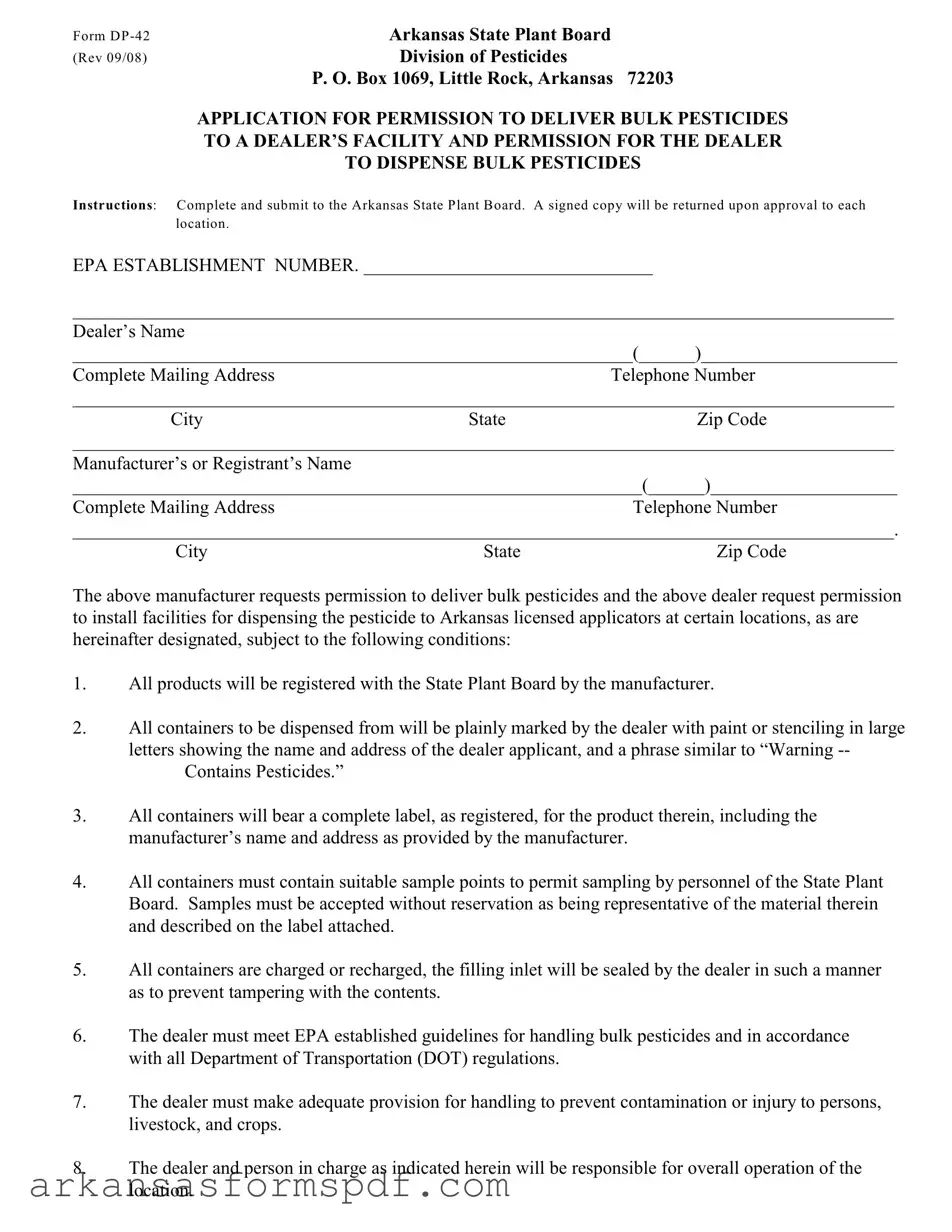 Free Arkansas Dp 42 Form