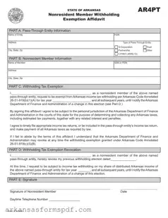 Free Arkansas Ar4Pt Form